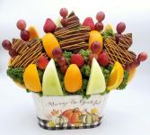 Fall Basket with Pineapple Leaves